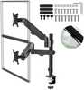 Topelt monitori kinnitus Maclean MC-136, gaasvedru, 17-32 tolli, 2-10 kg, must