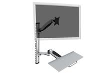Seinale kinnitatav monitori ja klaviatuuri hoidik Digitus DA-90354, kuni 27 tolli, kuni 8 kg, hõbe