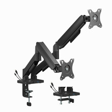 Kahe monitori kinnitus Gembird MA-DA2U-01, 17-32 tolli, must, USB portidega