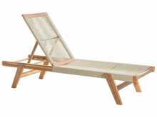 Lamamistool Beliani Sun Lounger Akatsia PROSSEDI, akatsia/beež
