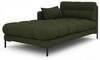 Diivan Micadoni Home Mamaia Chaise Longue, roheline, vasak, 185 x 105 x 75 cm