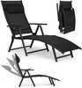 Õue lamamistool Modernhome, 180 x 64 x 66 - 94.5 cm, must