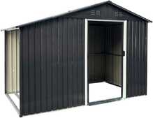 Metallist aiamaja kuuriga, 5,77 m2, 312 x 185 x 212 cm, antratsiit