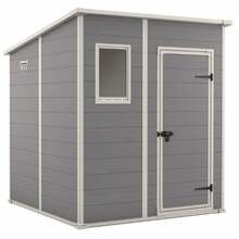 Aiakuur Keter Manor Pent 6x6, 183,5 x 185 x 200,5 cm, hall/valge