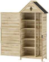 Aiamajake Outsunny puidust, 80 x 49 x 170 cm, naturaalne puit