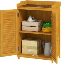 Aia kapp Outsunny puidust, 65,5 x 40 x 98,5 cm, kollane