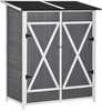 Aiamajake Outsunny puidust, 139 x 75 x 160 cm, hall+valge