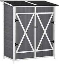 Aiamajake Outsunny puidust, 139 x 75 x 160 cm, hall+valge