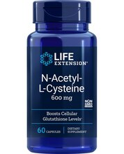 Life Extension NAC N-atsetüül-L-tsüsteiin 600 mg, 60 kapslit