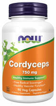 Now Foods korditseps 750 mg, 90 kapslit