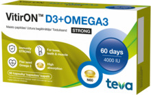 Vitiron D3 + Omega3 Strong, 60 kapslit
