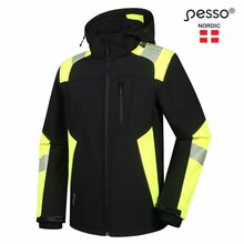 Tööjakk SoftShell Pesso Astra, must/kollane, 4XL
