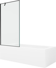 Vann Mexen Vega 150 x 70 cm, ristkülik, valge, koos üheosaline musta seinaga 90 cm