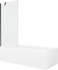 Vann Mexen Vega 180 x 80 x 40 cm, ristkülik, valge/must, koos 1-ukselise vanniseinaga 80 cm, läbipaistev
