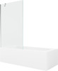 Vann Mexen Vega, 170 x 70 x 40 cm, ristkülik, valge/kroom, klaasist seinaga