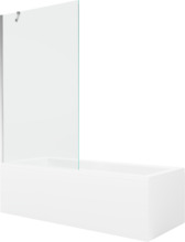 Vann Mexen Cubik, 170 x 70 x 40 cm, ristkülikukujuline, valge/kroom, koos 100 cm klaasseinaga