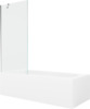 Vann Mexen Vega 180 x 80 x 40 cm, ristkülik, valge/kroom, 1-uksega klaasseinaga