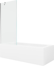 Vann Mexen Vega 180 x 80 x 40 cm, ristkülik, valge/kroom, 1-uksega klaasseinaga