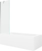 Vann Mexen Vega 150 x 70 cm, ristkülik, koos seinaga 60 cm, valge/kroomitud/läbipaistev