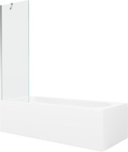 Vann Mexen Vega 150 x 70 cm, ristkülik, koos seinaga 60 cm, valge/kroomitud/läbipaistev