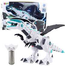Raadioteel juhitav dinosaurus robot Lean Toys, 47x23x15 cm, valge