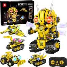 Konstruktors Jokomisiada Technical Blocks Robots Pro 5-in-1 RC0743, 673 tk, kollane