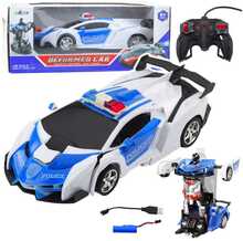Kaugjuhitav politseiauto-robot Lean Toys 2in1, 1:18