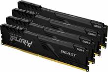 Operatiivmälu Kingston Fury Beast KF432C16BB1K4/64 CL16, 64GB, DDR4, 3200 MHz, DIMM, 4 x 16GB