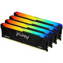 Operatiivmälu Kingston Fury Beast RGB KF436C18BB2AK4/128 CL18, 128GB, DDR4, 3600 MHz, DIMM, 4x32GB, Black