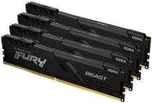 Kingston Fury Beast FURY BEAST CL18, 64GB, DDR4, 3600 MHz, DIMM, 4 x 16GB