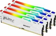 Operatiivmälu Kingston Fury Beast KF560C40BWAK4-64 CL40, 64GB, DDR5, 6000 MHz, DIMM, 4 x 16GB, valge
