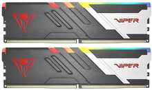 Operatiivmälu Patriot Viper Venom RGB PVVR564G600C30K CL30, 64GB, DDR5, 6000 MT/s, UDIMM, 2x32GB