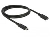 USB-C pikenduskaabel Delock 85533, 1 m, must