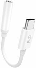 Audio adapter Dudao L16CPro, USB-C to 3,5mm, 0,1 m, valge