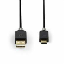 Kaabel USB-A/USB-C Nedis CCBW60601AT30, 1 m, must
