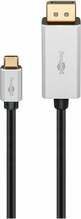 Kaabel USB-C/DisplayPort Goobay 60176, 2 m, hõbe/must