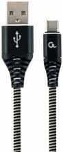 Kaabel USB-A/USB-C Gembird CC-USB2B-AMCM-2M-BW, 2 m, must/valge