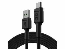 Kaabel USB-A/USB-C Green Cell KABGC19, 2 m, must