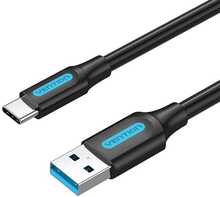 Kaabel USB-A/USB-C Vention COZBH, 2 m, must