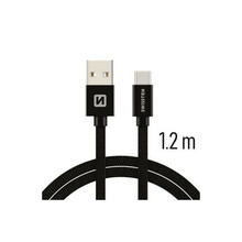 Kaabel USB-A/USB-C Swissten SW-QU-TYPC-3.1-1.2m-BK, 1,2 m, must
