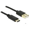 Kaabel USB-C/USB-A Delock, 2 m, must