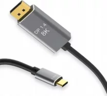 Kaabel USB-C Zenwire DisplayPort, 2 m, hall
