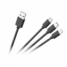 Kaabel USB-A/micro-USB/USB-C/Lightning Cabletech 3in1, 1,2 m