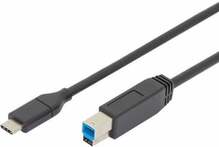 Kaabel USB-C/USB-B Digitus AK-300149-018-S, 1.8 m, must