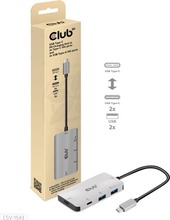 USB jaotur Club 3D CSV-1543, USB-C + 2x USB-A 3.1 Gen1, hõbe