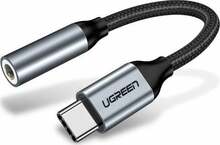 Adapter Ugreen USB-C - 3.5mm, 10 cm, hõbe