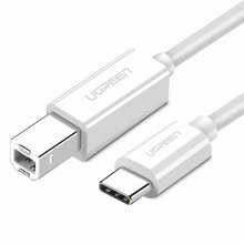 Kaabel USB-C/USB-B Ugreen US241, 1,5 m, valge