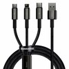 Kaabel 3in1 Baseus CAMLTWJ-01, USB-C/micro USB/Lightning, 1,5 m, must