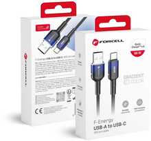 Kaabel USB-A/USB-C Forcell F-Energy C352, 1 m, 3A 66W, must gradient