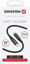 Kaabel USB-C Swissten, 1.5 m, must, 60 W